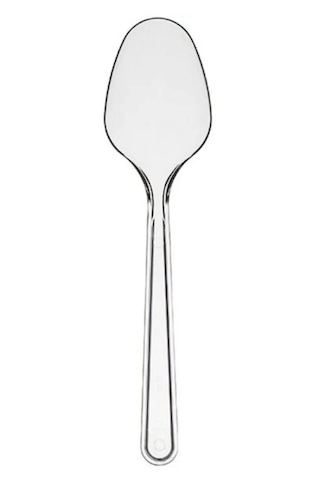 Poppy Plastik Lüx Şeffaf Kaşık - 18 Cm. - 3.2 Gr. - 50 Adet - Paket Şeffaf
