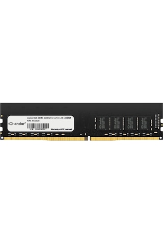 Andor A432U8 8 GB DDR4 3200 MHz UDIMM CL22 Ram Andor A432U8 8 GB DDR4 3200 MHz UDIMM CL22 Ram