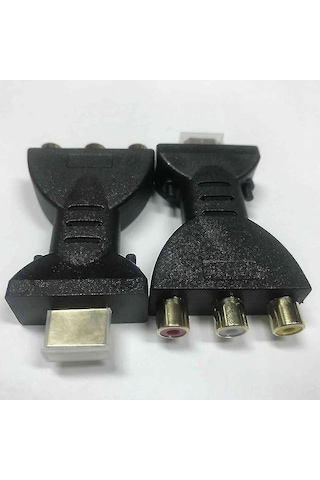 Teltree Hdmı'den Rgb Rca'ya Video Ses Adaptörü - Altın Kaplama, Sinyal Kalitesi, Tv Oynatıcı Bağlantısı Siyah