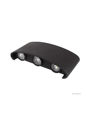 Tepegöz 9w Dekoratif Çift Yönlü Bahçe Aplik Ip65 Su Geçirmez, Mercekli Led, 3200k Günışığı Rengi, İç Ve Dış Mekan Duvar Aydınlatması, Modern Siyah Gövde Açık