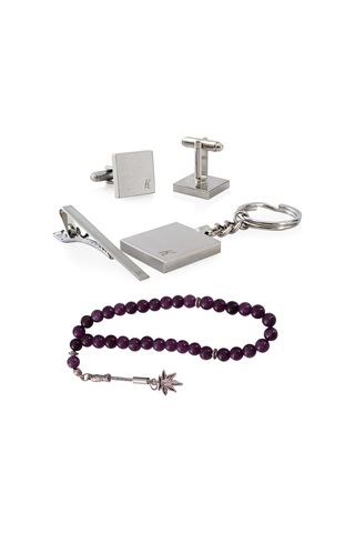 Zekupp K Harfli Kol Düğmesi. Anahtarlık.  Kravat Tutucu ve Tespih.