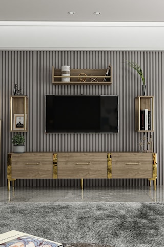 Givayo Mobilya Laura Tv Ünitesi Ceviz Gold