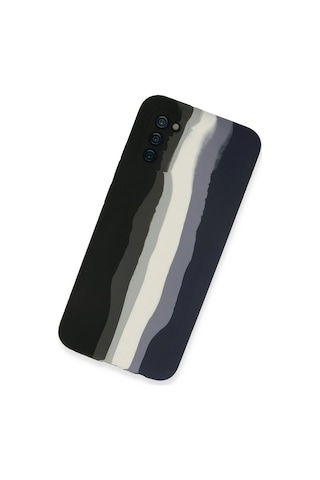 Gld-spt- Newface Samsung Uyumlu Galaxy A03s Kılıf Ebruli Lansman Silikon - Siyah-lacivert