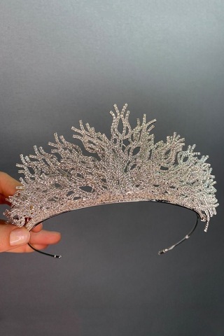 FdayAksesuar En Güzel Gelinler Için Canis 3d Orta Boy Gelin Tacı FRDY31584