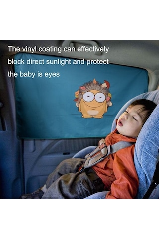 Dancemonkey 4 Adet Araba Pencere Mıknatıs Güneşlik, Isı Yalıtım Güneş Blok Mavi Baykuş,