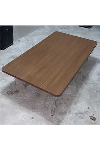 Katlanır Kare Yer Sofrası Hamur Açma Sunum Masası Ceviz