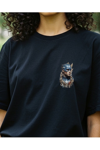 Malbora Tasarımlı Baskılı T-shirt Siyah