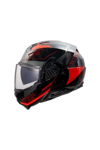 Ls2 Advant 2 Astral Çene Açılır Kask Kırmızı - Siyah