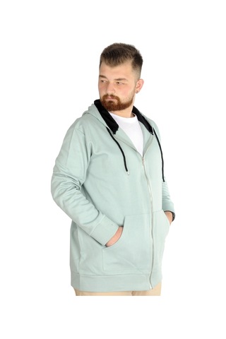 Mode Xl Erkek Hırka Kapson Fermuarlı Steel Interlock 21600 Su Yeşili 001