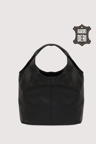 Hakiki Deri Kadın El Çantası Siyah Smr9200-2 Siyah
