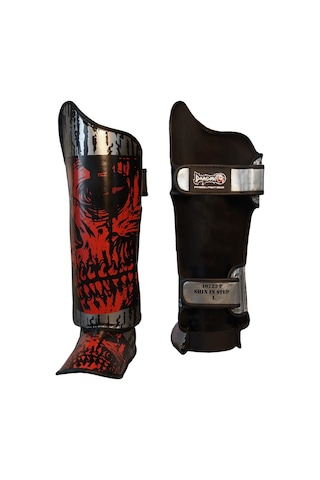 Dragondo 40723-p Skull Kaval Ayak Koruyucu Muay Thai Kaval Koruyucu Kırmızı