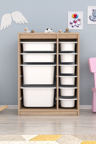 Cosmo Xs Çok Amaçlı 10 Sepetli Mutfak Banyo Kiler Dolabı Beyaz Beyaz - Atlantik
