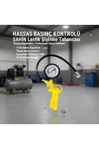 Sahın Sht-021 Hava Saatli Lastik Şişirme Tabancası 0-220 Psı