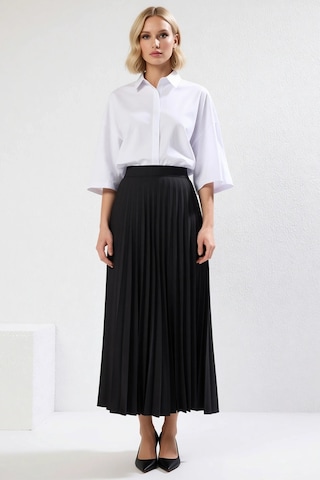 Frm Kadın Moda Stil Maxi Astarsız Dokuma Tesettür Piliseli Dokuma Ete Siyah