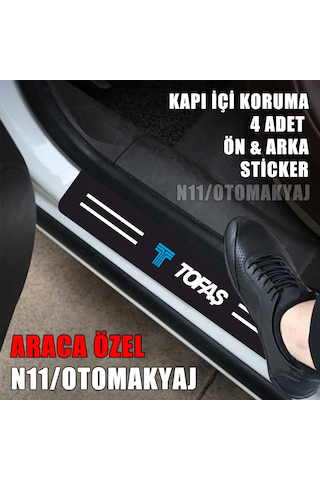 Tofaş Tempra Uyumlu Kapı İç Koruma Ayaklık Sticker Markalı
