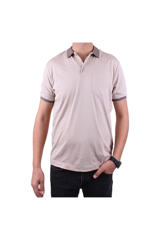 Twister Jeans Twister 2304 Bej Günlük Kısa Kol Normal Kesim Pamuklu Polo Yaka Erkek Tişört Bej