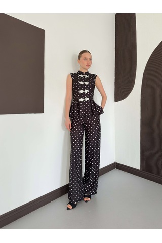 Verymoda Puantiyeli Pantolon D3075 Siyah
