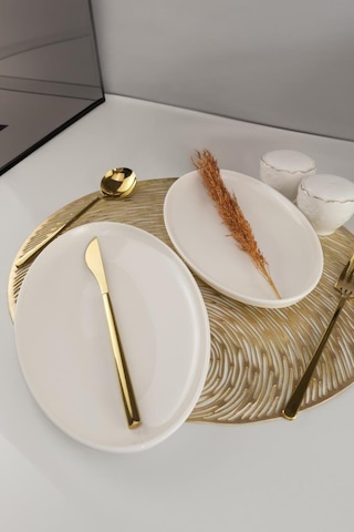 Digithome Semazen Porselen 2 Parça Kayık Servis Tabağı Seti 25 Cm - Tl4041130 C320.003