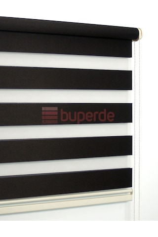 Buperde Koyu Kahverengi Acı Kahve Bambu Zebra Stor Perde