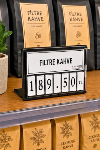 5 Adet - Fiyat Kasetlik Manav Kasap Şarküteri Etiketi Rakamlı Fiyatlık Ayaklı Küçük Boy 77x62 Mm Siyah