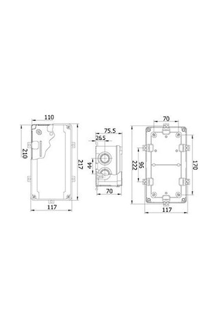 METE ENERJİ 40202005 110X210X70 Termoplastık Buat (Grı)