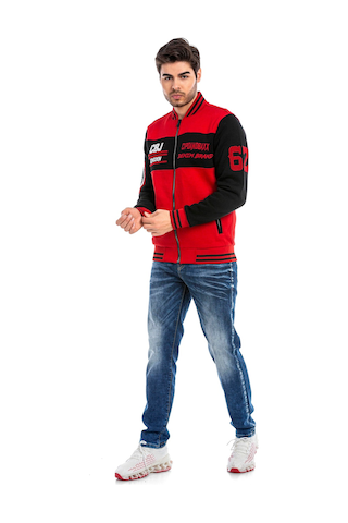 Cipo & Baxx Cl500 Erkek Kaşe Kolej Mont Slim Fit, Düğmeli, Kışlık Şık Tasarım Kırmızı