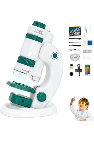 Monozone Dijital Mikroskop Seti 60-180x Büyütme El Mini Eğitici Çocuk Mikroskobu 21 Parça Eğitici Set