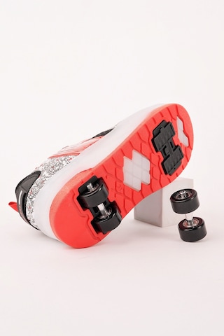 Muggo Flow Çocuk Işıklı Patenli Tekerlekli Sneaker Spor Ayakkabı Siyah - Kırmızı