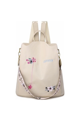 Tongxida Kadınlar İçin Anti Theft Oxford Sırt Çantaları Çin Tarzı Nakışlı Açık Bej Açık Bej