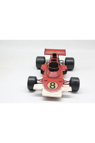 Dekoratif Metal Kırmızı Yarış Arabası Modeli Retro Tasarım, 33 Cm 9x33 Cm