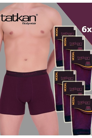 Mataş Tatkan - 6'lı - Penye Modal Erkek Boxershort Bordo Mataş Tatkan - 6'lı - Penye Modal Erkek Boxershort Bordo