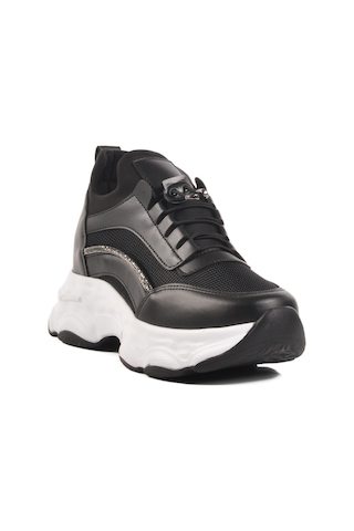 Siyah Yüksek Taban Kadın Sneaker 6064 Z Siyah