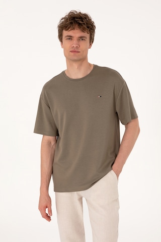 U.S. Polo Assn. Erkek Comfort Fit Bisiklet Yaka Vizon Tişört 50307322-VR052
