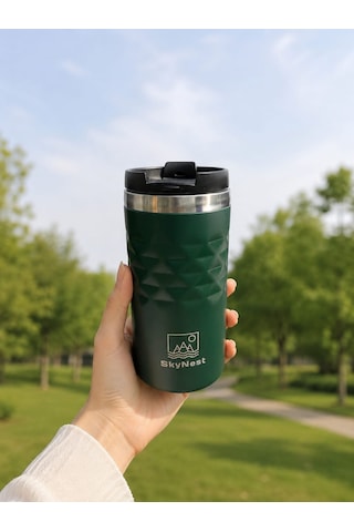 Skynest Çelik Termos Bardak 300ml Koyu Yeşil