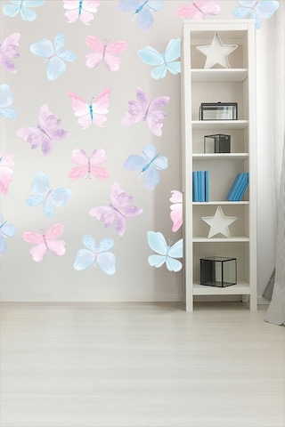 Pembe Kelebekler Temalı 20 Parça Çocuk Ve Bebek Odası Dekoratif Duvar Sticker Seti