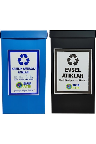 Keskin Tedarik Geri Dönüşüm Kutusu 2 Li Set / Sıfır Atık Kutus
