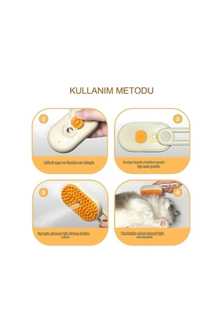 Saplı Buharlı Kedi Tarağı, Buharlı Kedi & Köpek Yıkama Fırçası Tarağı Yumuşak Silikonlu