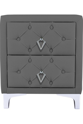 Ruby 2 Çekmeceli Komodin-silver Model Kapitoneli Yatak Odası Iki Çekmeceli Komodin&şifonyer Modeli Gri