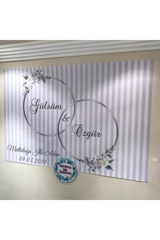 Jetdijitalbaskı Söz Nişan Kına Düğün için Arka Fon Afiş
