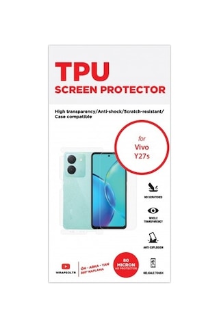 Vivo Y27s Ön, Arka Ve Yan 360 Derece Tam Kaplama Tpu Film
