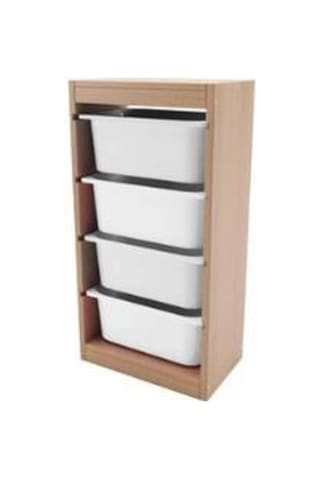 Ahşap Mdf 4 Raflı Plastik Çekmeceli Düzenleyici Asorti