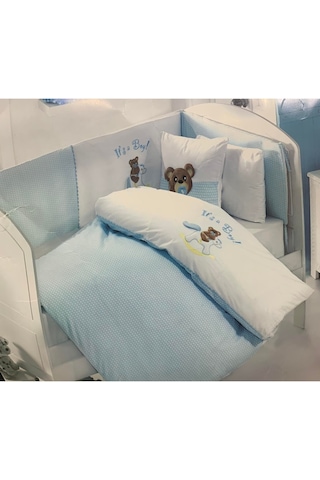 Maribor Baby Cute 7 Parça Bebek Nevresim Uyku Seti Mavi