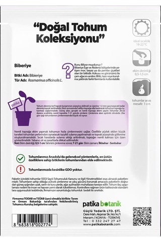 50 Adet Biberiye Tohumu (Rosmarinus Officinalis L.)