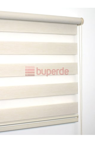 Buperde Ekru (Açık Krem) Eko Bambu Zebra Stor Perde