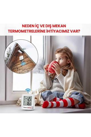 ThermoPro TP200C Wifi İç-Dış Mekan Dijital Sıcaklık Termometre