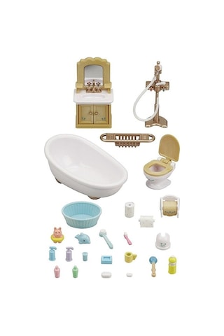 5286 Sylvanian Families, Banyo Seti, 20 Parça ,+3 Yaş, Figürler Ayrı Satılır.