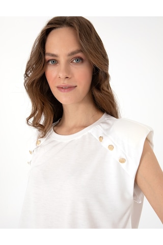 Pierre Cardin Kadın Beyaz Tişört 50301482-vr013 Beyaz