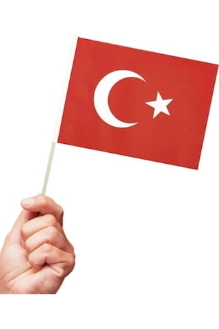 20li Çubuklu Kağıt Türk Bayrağı Çıtalı Sopalı 23 Nisan