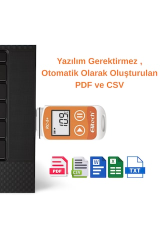 Elitech Rc-5+ Usb Girişli Sıcaklık Kaydedici Datalogger Otomatik Pdf Rapor 0