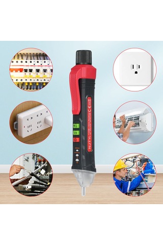 Springsun Njty Sesli Bildirimli Temasız Voltaj Dedektörü 12v-1000v/48v-1000v Çift Aralıklı Kablo Test Cihazı